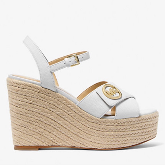 Michael Kors, NIB Hannah Leather Wedge Sandal - Picture 1 of 9